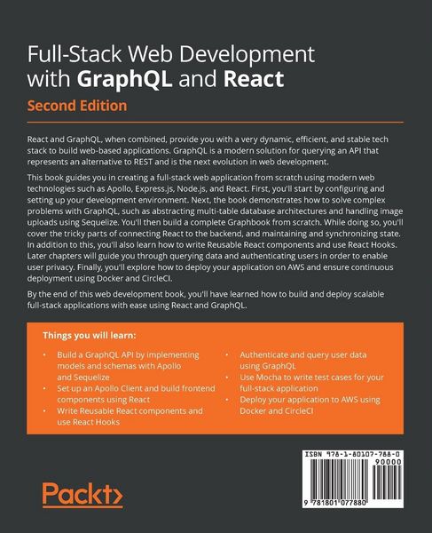 Produktbild: Full-Stack Web Development with GraphQL and React - Second Edition