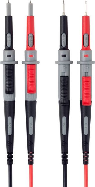 Produktbild: VOLTCRAFT MS-4PS Sicherheits-Messleitung 4 mm Sicherheits-Stecker Pr&uuml;fspitze 1.00 m Schwarz, Rot 1 St.