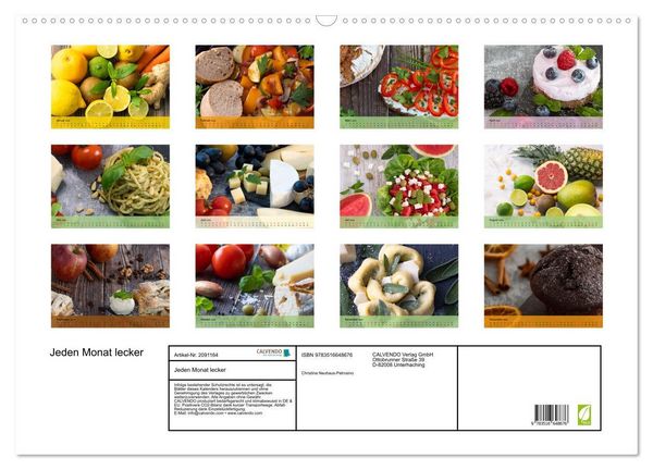 Produktbild: Jeden Monat lecker (Wandkalender 2026 DIN A2 quer), CALVENDO Monatskalender