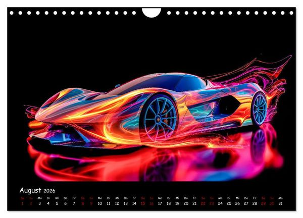 Produktbild: Futuristische Neon Cars (Wandkalender 2026 DIN A4 quer), CALVENDO Monatskalender