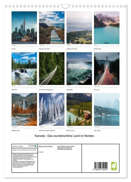 Produktbild: Kanada - Das wundersch&ouml;ne Land im Norden. (Wandkalender 2026 DIN A3 hoch), CALVENDO Monatskalender