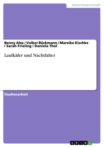 Produktbild: Laufk&auml;fer und Nachtfalter