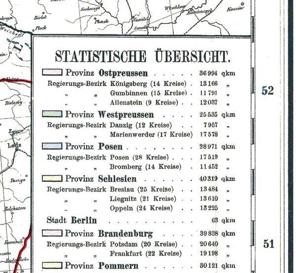 Produktbild: Historische Preussenkarte / DER PREUSSISCHE STAAT - 1905 [gerollt]