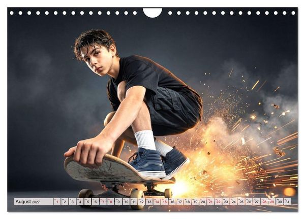 Produktbild: Dimensionen des Skateboarding (Wandkalender 2027 DIN A4 quer), CALVENDO Monatskalender