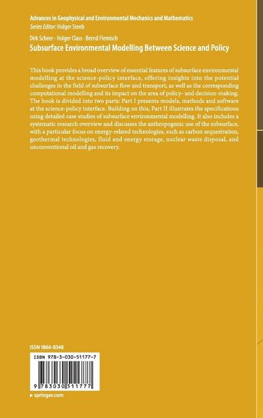 Produktbild: Subsurface Environmental Modelling Between Science and Policy