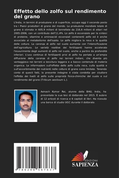 Produktbild: Effetto dello zolfo sul rendimento del grano