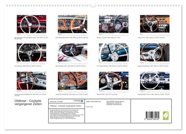 Produktbild: Oldtimer - Cockpits vergangener Zeiten (hochwertiger Premium Wandkalender 2026 DIN A2 quer), Kunstdruck in Hochglanz