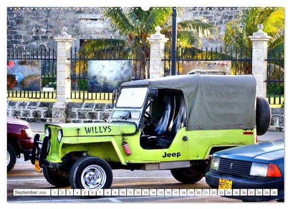Produktbild: Willys Jeep - Eine amerikanische Legende auf Kuba (Wandkalender 2026 DIN A2 quer), CALVENDO Monatskalender