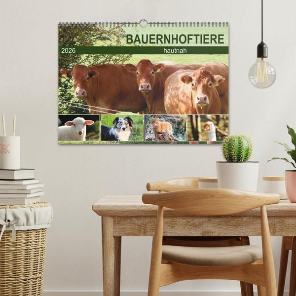 Produktbild: Bauernhoftiere hautnah (Wandkalender 2026 DIN A3 quer), CALVENDO Monatskalender