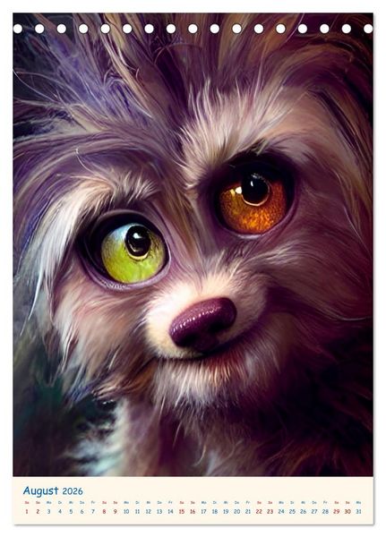 Produktbild: Liebenswerte Kuschelmonster - Digitalart (Tischkalender 2026 DIN A5 hoch), CALVENDO Monatskalender