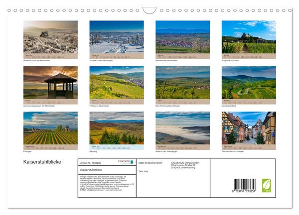 Produktbild: Kaiserstuhlblicke (Wandkalender 2026 DIN A3 quer), CALVENDO Monatskalender