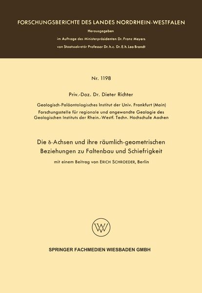 Produktbild: Die &delta;-Achsen und ihre r&auml;umlich-geometrischen Beziehungen zu Faltenbau und Schiefrigkeit