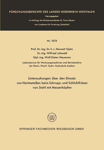 Produktbild: Untersuchungen &uuml;ber den Einsatz von Hartmetallen beim Schrupp- und Schlichtfr&auml;sen von Stahl mit Messerk&ouml;pfen