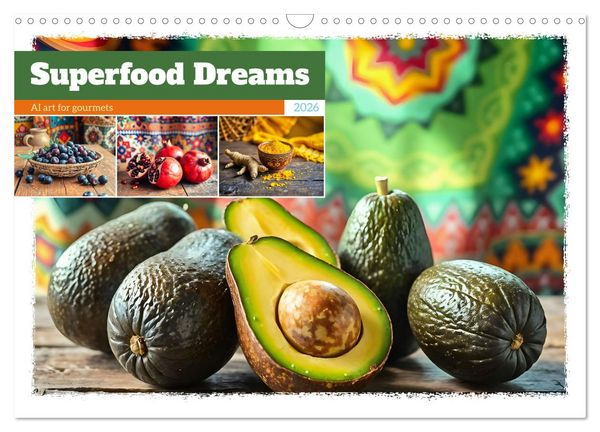 Produktbild: Superfood Dreams - AI art for gourmets (Wall Calendar 2026 DIN A3 landscape), CALVENDO 12 Month Wall Calendar