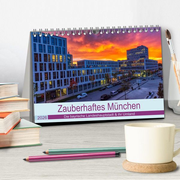 Produktbild: Bezauberndes M&uuml;nchen - Die bayrische Landeshauptstadt und ihr Umland. (Tischkalender 2026 DIN A5 quer), CALVENDO Monatskalender