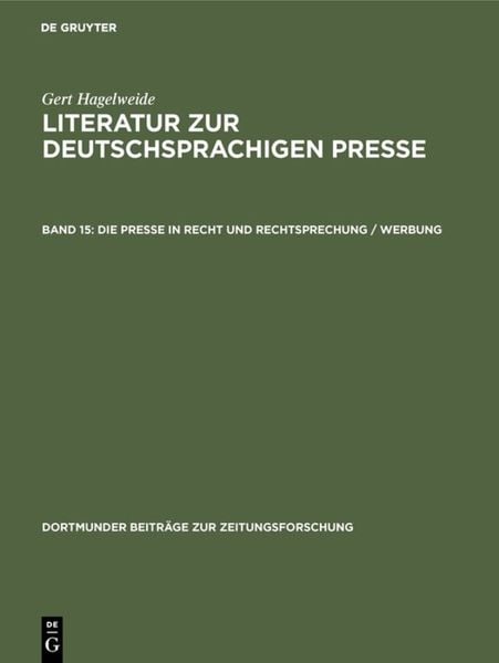 Produktbild: Die Presse in Recht und Rechtsprechung / Werbung