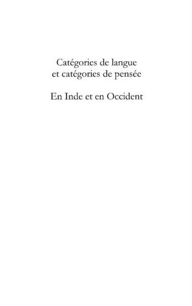 Produktbild: Categories de langue et categories de pe