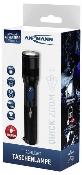 Produktbild: Ansmann LED Taschenlampe Adventure TA1800RF wiederaufladbar 1600-0763 SMD LED Taschenlampe Gro&szlig;e Reichweite akkubetrieben 1800 lm 6 h 182 g