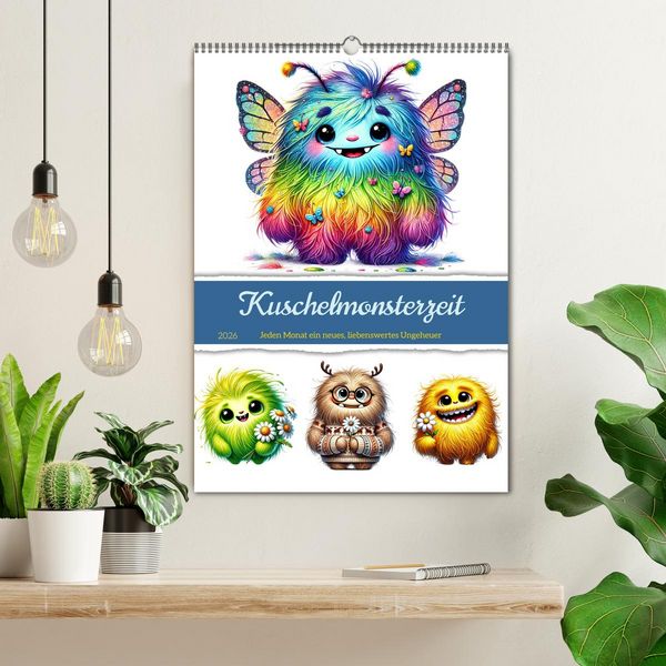 Produktbild: Kuschelmonsterzeit (Wandkalender 2026 DIN A2 hoch), CALVENDO Monatskalender