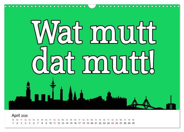 Produktbild: Hamburger Schnack (Wandkalender 2026 DIN A3 quer), CALVENDO Monatskalender