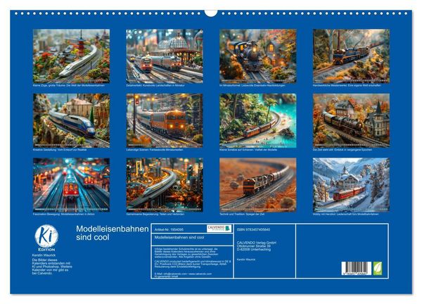 Produktbild: Modelleisenbahnen sind cool (Wandkalender 2026 DIN A2 quer), CALVENDO Monatskalender