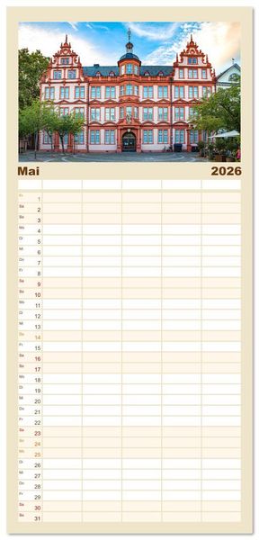 Produktbild: Familienplaner 2026 - Mainz - Gutenbergstadt am Rhein mit 5 Spalten (Wandkalender, 21 x 45 cm) CALVENDO