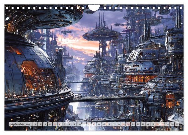 Produktbild: Fantasie Welten - Science Fiction (Wandkalender 2026 DIN A4 quer), CALVENDO Monatskalender