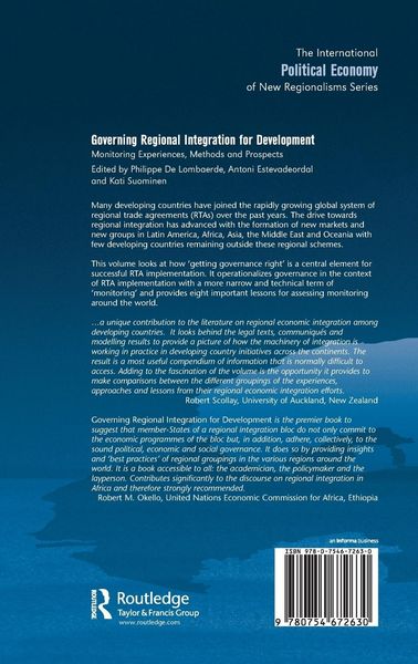 Produktbild: Governing Regional Integration for Development