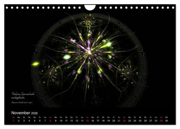 Produktbild: Zeit 2026 - Grafiken und Zitate (Wandkalender 2026 DIN A4 quer), CALVENDO Monatskalender