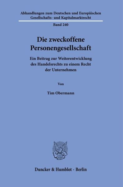 Produktbild: Die zweckoffene Personengesellschaft