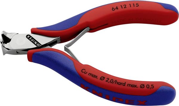 Knipex 64 12 115 Elektronik- u. Feinmechanik Vornschneider mit Facette 115mm