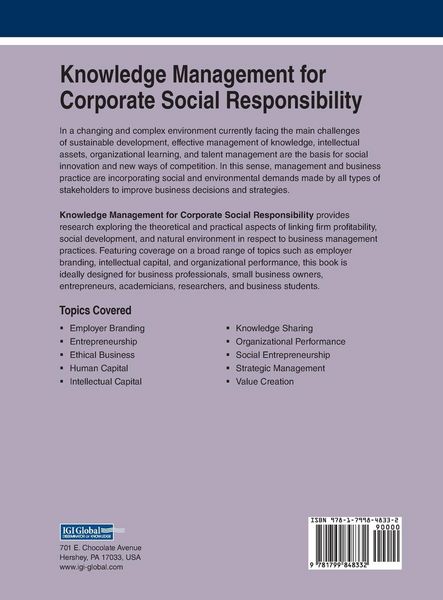 Produktbild: Knowledge Management for Corporate Social Responsibility