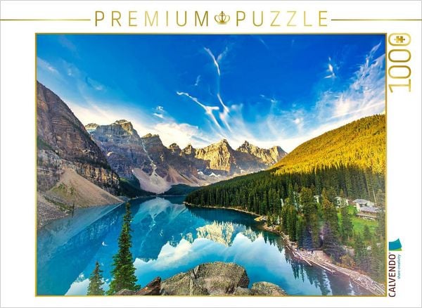 Produktbild: CALVENDO Puzzle Der See liegt im Valley of the Ten Peaks, in einem Tal auf einer H&ouml;he von 1.884 m &uuml;ber dem Meeresspiegel. | 1000 Teile Lege-Gr&ouml;&szlig;e 64x48cm Foto-Puzzle f&uuml;r gl&uuml;ckliche Stunden