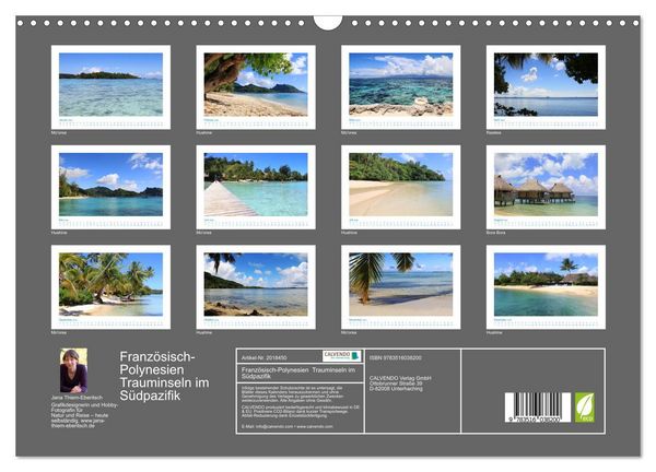 Produktbild: Franz&ouml;sisch-Polynesien Trauminseln im S&uuml;dpazifik (Wandkalender 2026 DIN A3 quer), CALVENDO Monatskalender