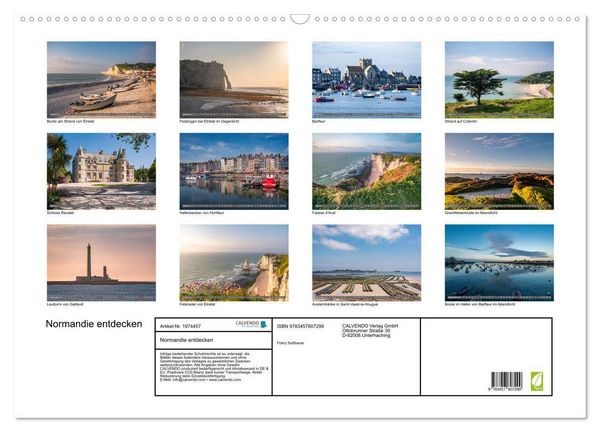 Produktbild: Normandie entdecken (Wandkalender 2026 DIN A2 quer), CALVENDO Monatskalender