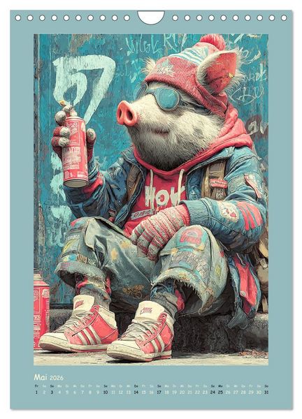 Produktbild: Street Hogz. Charakterschweine mit Haltung (Wandkalender 2026 DIN A4 hoch), CALVENDO Monatskalender