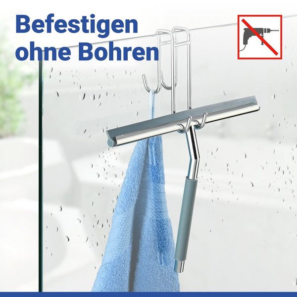 Produktbild: Duschabzieher Mod. Cave, aus rostfreiem Edelstahl & Silikon