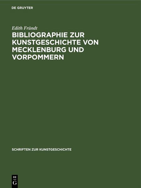 Produktbild: Bibliographie zur Kunstgeschichte von Mecklenburg und Vorpommern
