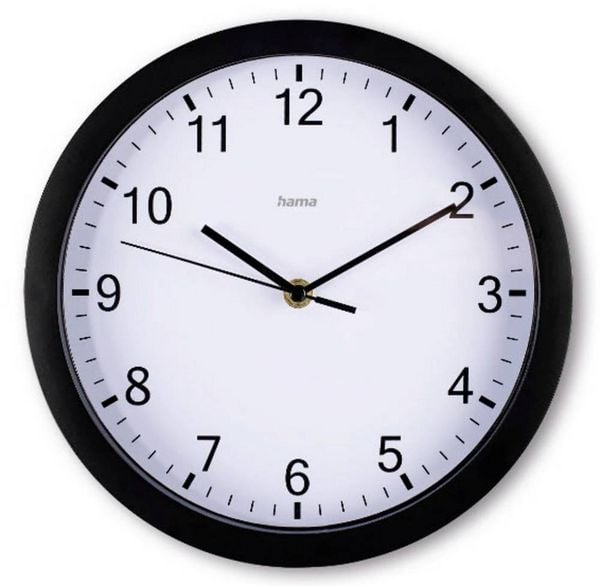 Produktbild: Hama 00185865 Quarz Wanduhr 25cm x 250mm x 250mm x 40mm Schwarz