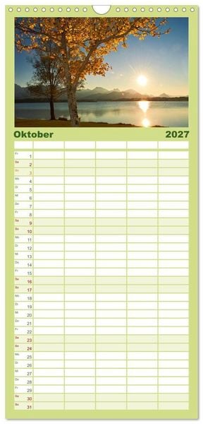 Produktbild: Familienplaner 2027 - Allg&auml;uer Alpen 2027 mit 5 Spalten (Wandkalender, 21 x 45 cm) CALVENDO