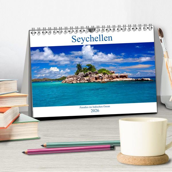 Produktbild: Seychellen - Paradies im Indischen Ozean (Tischkalender 2026 DIN A5 quer), CALVENDO Monatskalender