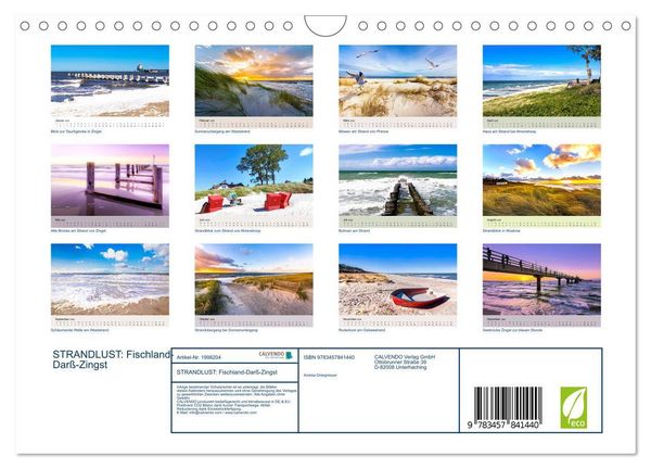 Produktbild: STRANDLUST: Fischland-Dar&szlig;-Zingst (Wandkalender 2026 DIN A4 quer), CALVENDO Monatskalender
