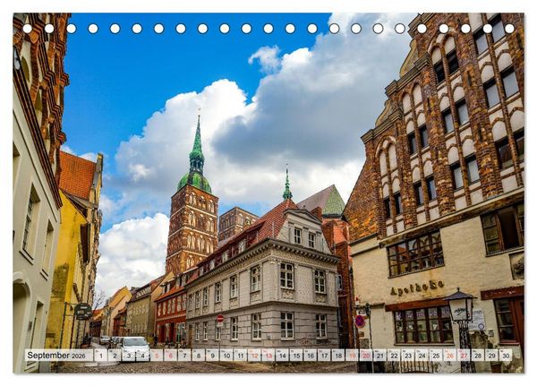 Produktbild: Stralsund Stadtansichten (Tischkalender 2026 DIN A5 quer), CALVENDO Monatskalender