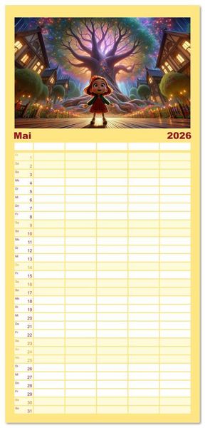 Produktbild: Familienplaner 2026 - Hexenwelten: Ein Jahr voller Magie und Mysterien mit 5 Spalten (Wandkalender, 21 x 45 cm) CALVENDO