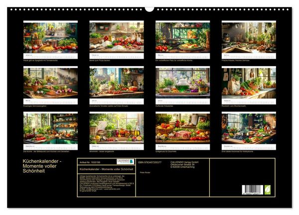 Produktbild: K&uuml;chenkalender - Momente voller Sch&ouml;nheit (Wandkalender 2026 DIN A2 quer), CALVENDO Monatskalender