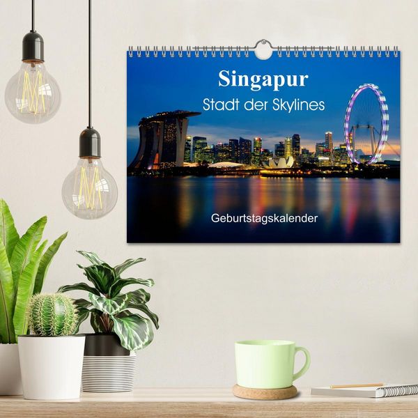 Produktbild: Singapur Stadt der Skylines (Wandkalender 2026 DIN A4 quer), CALVENDO Monatskalender