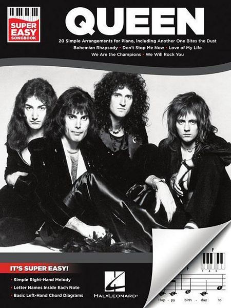 Produktbild: Queen Super Easy Piano Sheet Music Songbook Super Easy Songbook Featuring 20 Queen Songs for Beginning Players Including Bohemian Rhapsody, We Will Rock You, Somebody to Love and More
