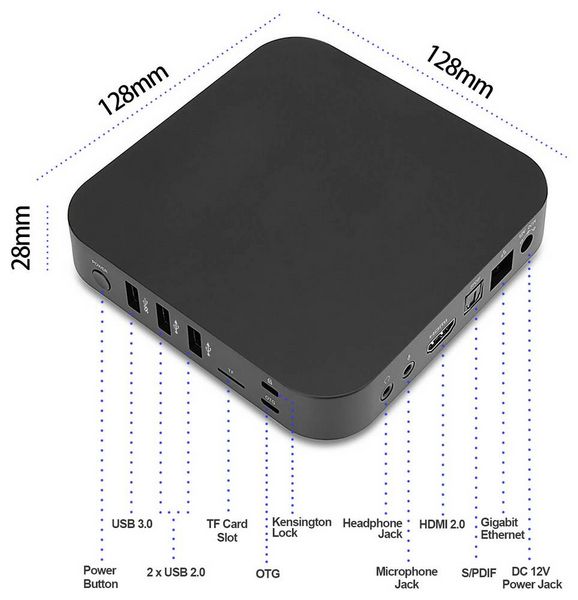 Produktbild: Minix Android Mini-PC ARM Cortex RK3566 Cortex - A55 Quad-Core 1.8 GHz 4 GB RAM 32 GB eMMC ARM <br>Mali-G52 MINIX X35-i Max IPC