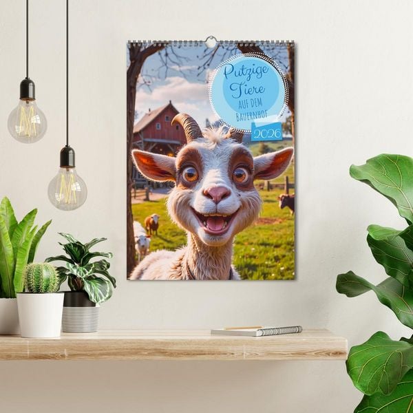 Produktbild: Putzige Tiere - Auf dem Bauernhof (Wandkalender 2026 DIN A3 hoch), CALVENDO Monatskalender