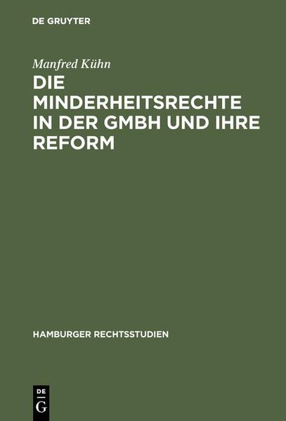 Produktbild: Die Minderheitsrechte in der GmbH und ihre Reform